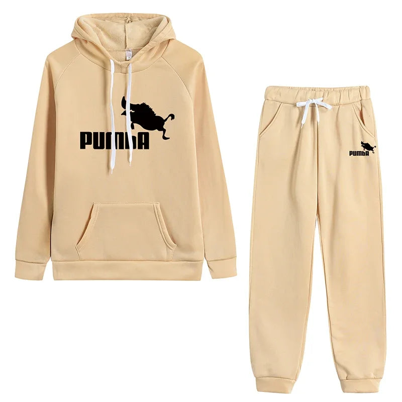 Womens Cute Cat Hoodie Tracksuit High Quality Casual Jogging Outfit Pullover and Pants Set