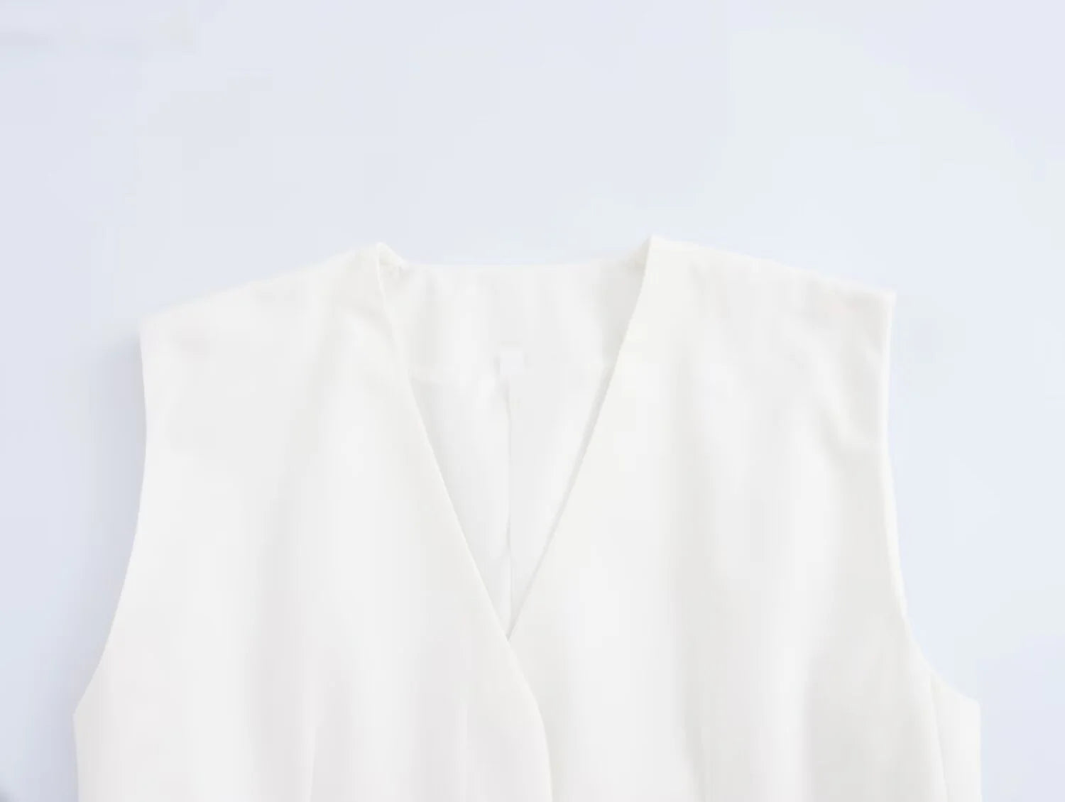 Women's Casual Black Sleeveless Split Design Vest Pants Set with Belt for Autumn Commuting