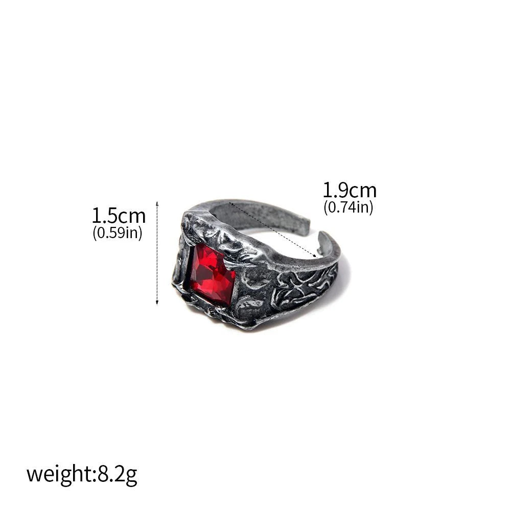 Dark Souls Adjustable Gemstone Ring Chrysanthemum Design for Cosplay Jewelry Accessories