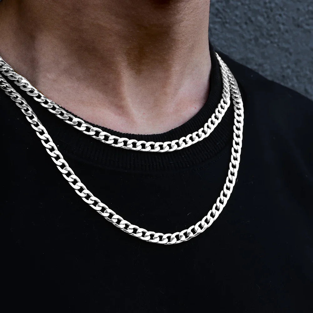 Classic Cuban Link Chain Necklace for Men and Women - High Quality Smooth Fashion Jewelry Suitable for All Occasions