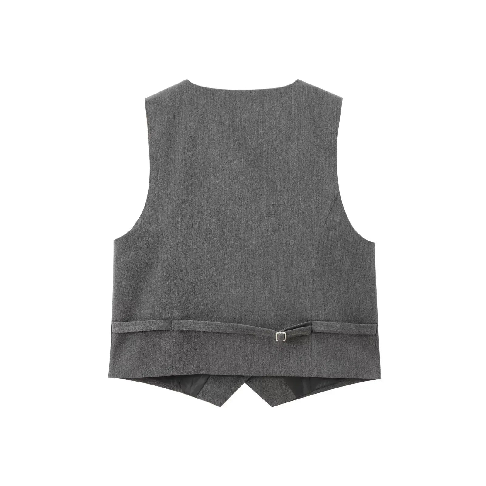 Women Slim-Fit Suit Vest and Trousers Set Vintage V-Neck Sleeveless Chic Summer Outfit