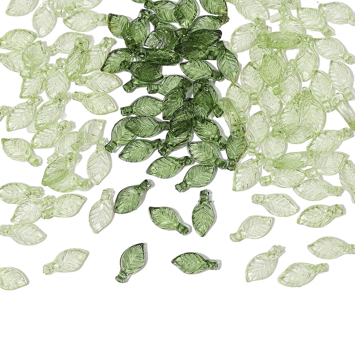 100 Pieces Mini Acrylic Tree Leaf Beads for DIY Handmade Jewelry Necklaces and Earrings Accessories