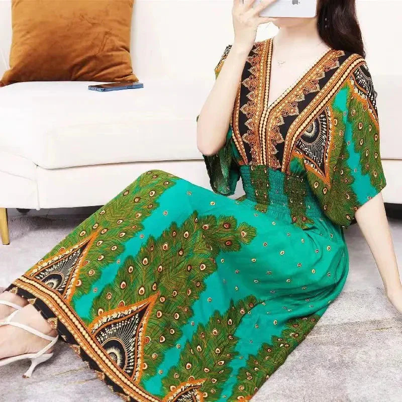 Elegant Floral Print Dress For Women Party Beach Vacation