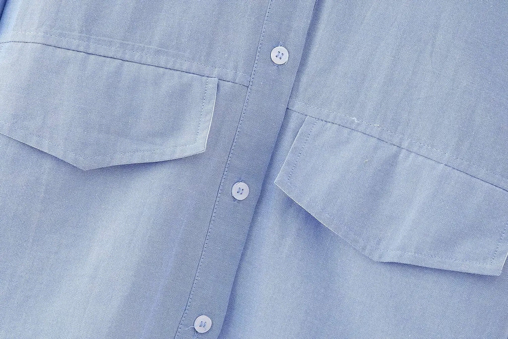 Elegant Patchwork Blouse for Women Long Sleeve Single Breasted Lapel Shirt Chic Short Top