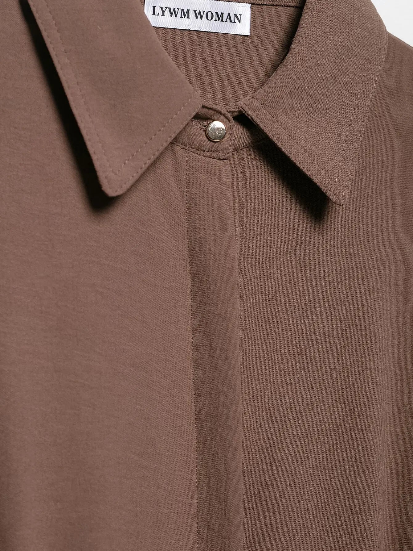 Women Camel Safari Style Flowing Shirt with Drawstring Waist Wide Sleeves and Turn-up Cuffs Casual Blouse for Holiday and Everyday Wear