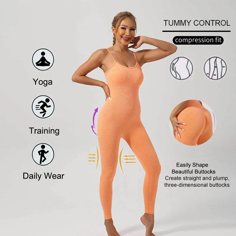 Sport Studio Women's Solid Color Slim Fit Bodysuit Jumpsuit Sexy Unitard with Adjustable Straps Lightweight Breathable Workout Set Activewear