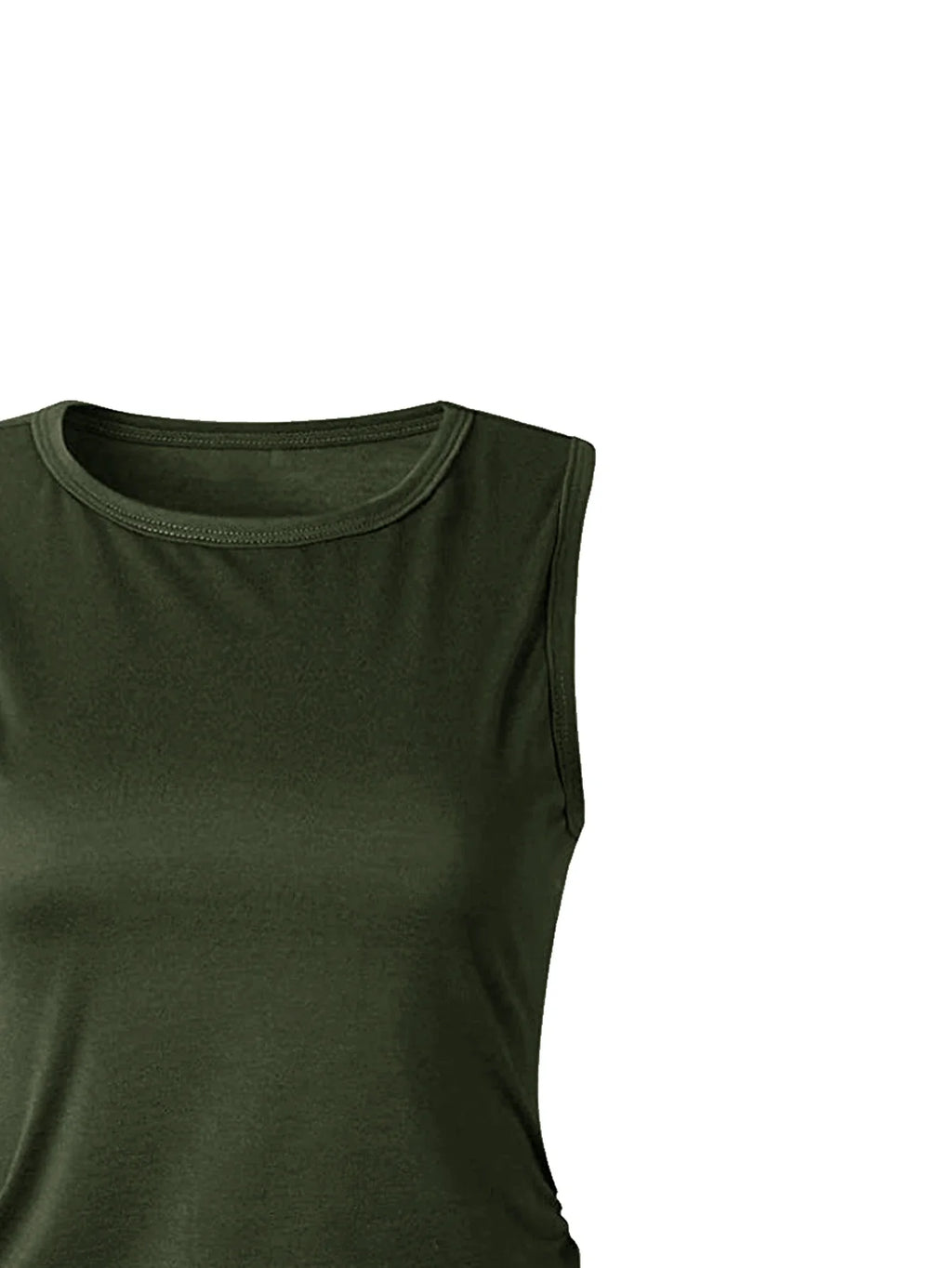 Solid Color Knee Length Sleeveless Summer Skirt For Women