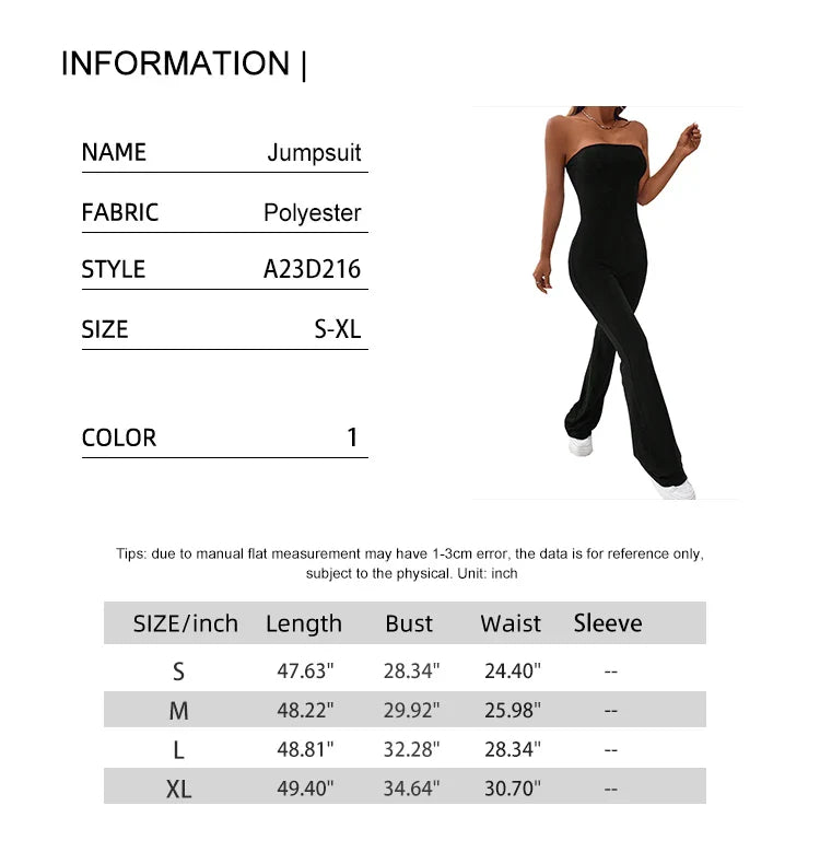 Slimming Bustier Jumpsuit for Women with Hip Lifting Drawstring Detail Sexy Black Sleeveless Hottie Summer Outfit