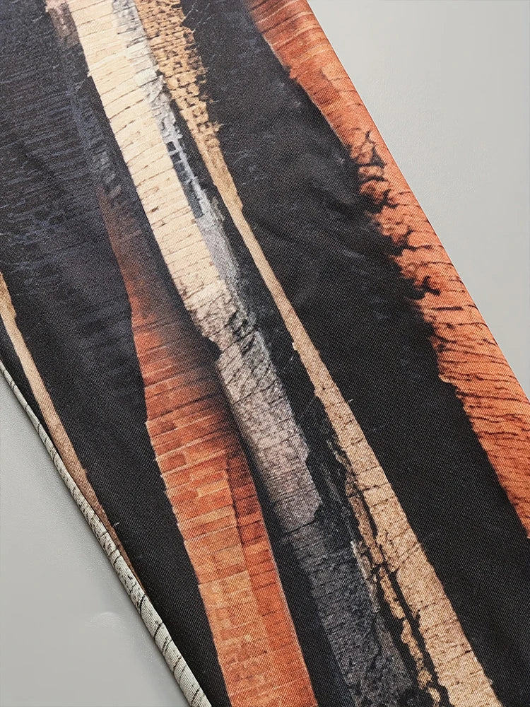 Women's Striped V-Neck Dress With Button Irregular Detail