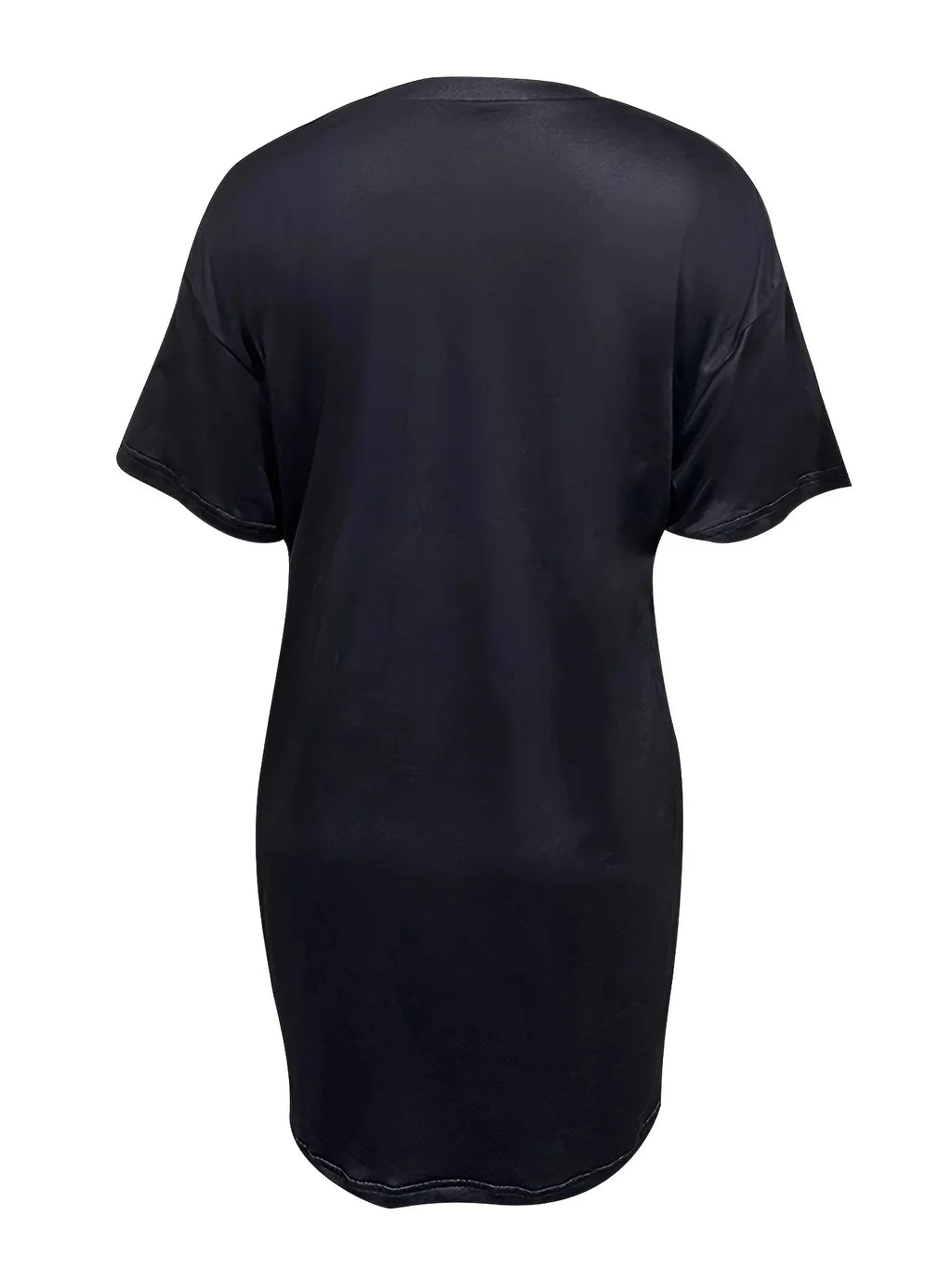 Oversized Rabbit Print Round Neck T Shirt Dress For Women