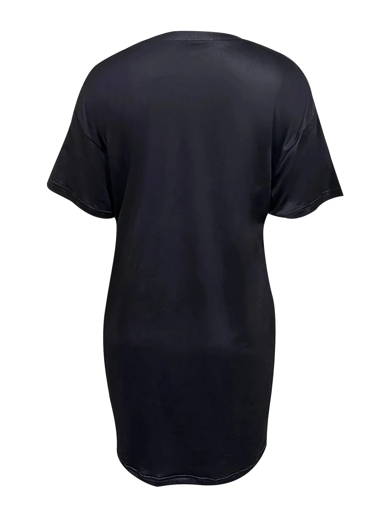 Oversized Rabbit Print Round Neck T Shirt Dress For Women