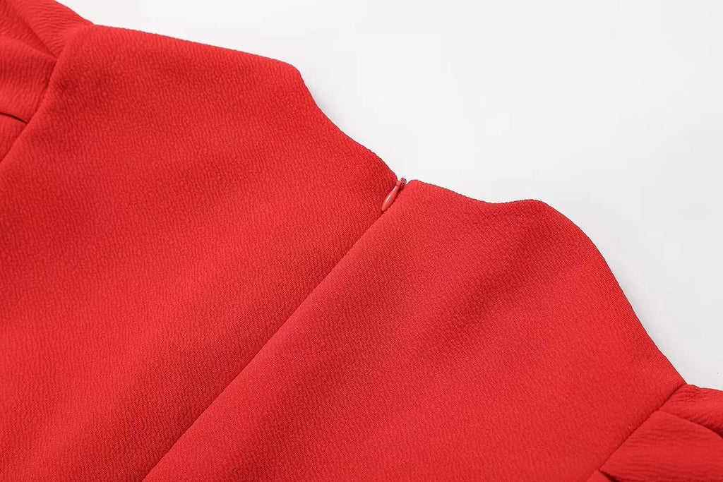 Elegant Red Bowknot A Line Mini Dress For Party Evening