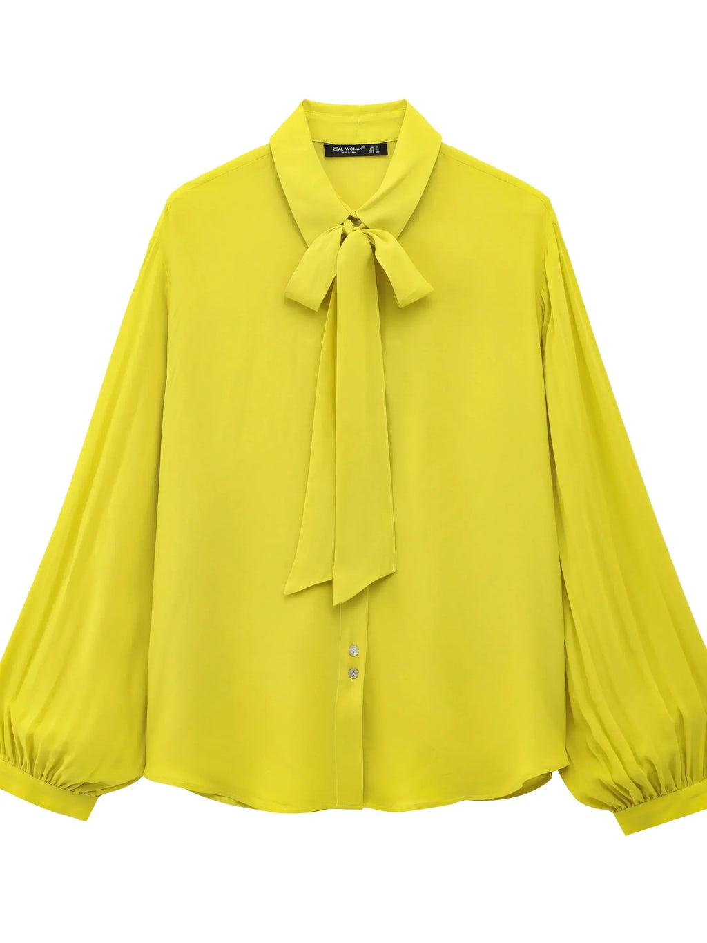 Elegant Solid Long Sleeve Bow Tie Blouse for Women Office Wear All-Match Drawstring Top Shirt