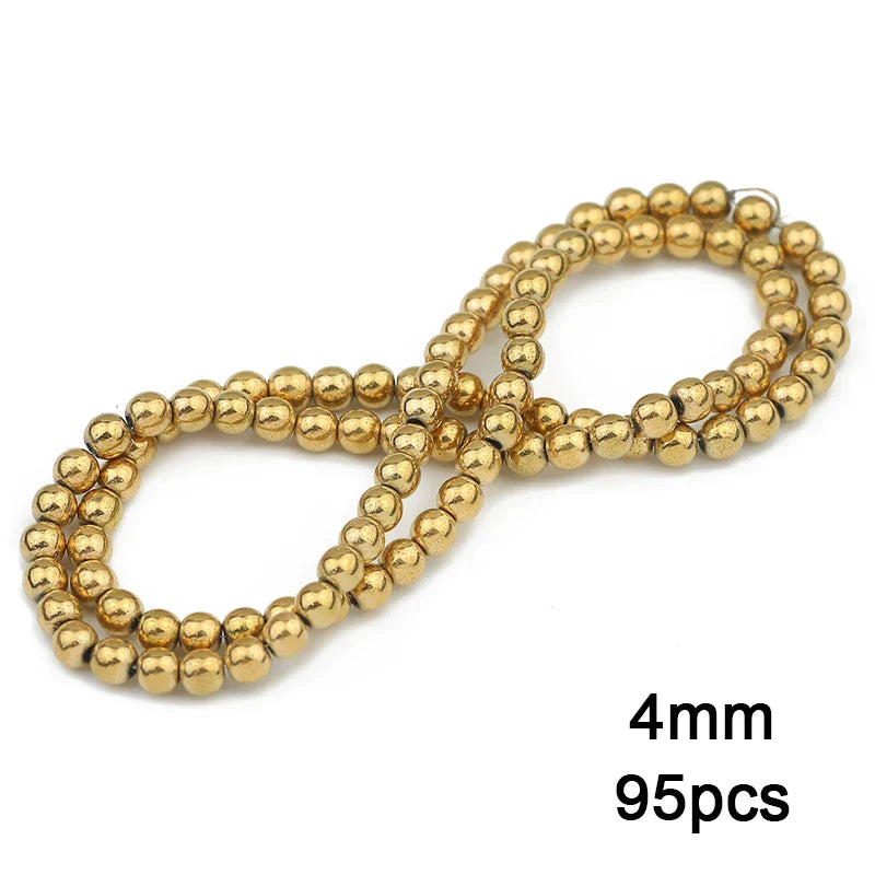 Hematite Natural Stone Gold Plated Loose Beads for DIY Jewelry Making - Star and Heart Shapes