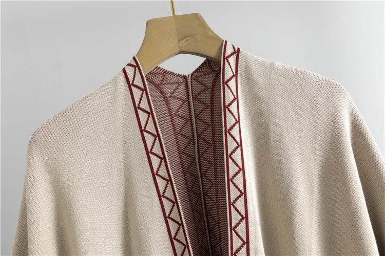 Cozy Knit Shawl Pants Set for Women with Elegant Turtleneck Sweater and Wide Leg Trousers