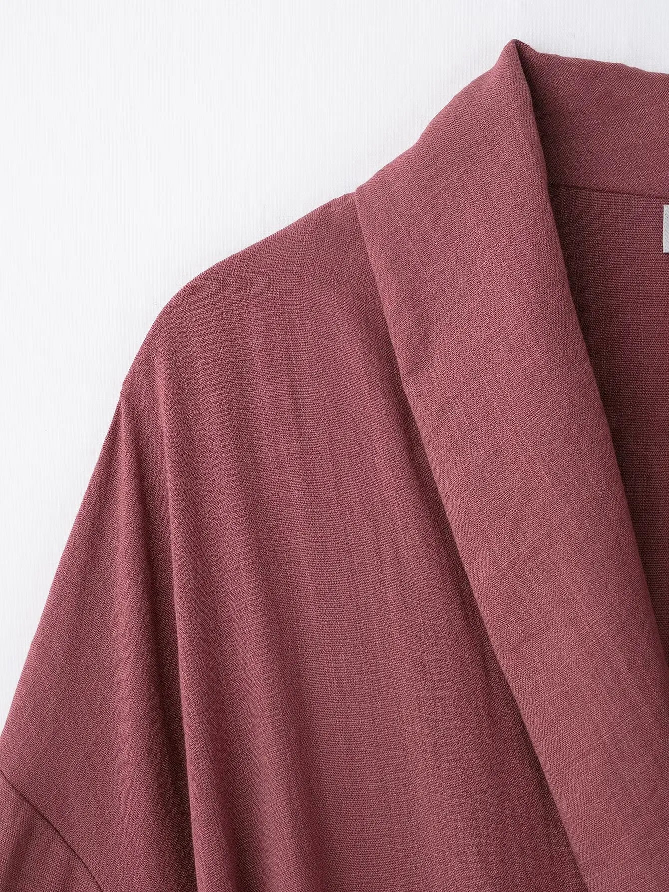 Women's V-Neck Long-Sleeve Side Tie Kimono Top and Elastic Waist Trousers Casual Chic Suit