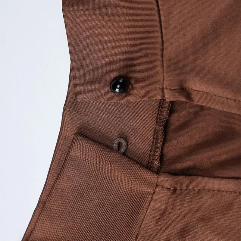 Womens Maxi Dress Autumn Turtleneck Button Long Sleeve