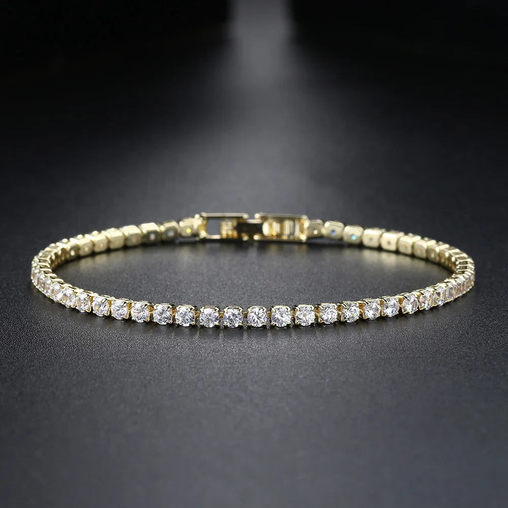 Zirconia Tennis Bracelet for Women Crystal Charm Thin Chain Wedding Jewelry