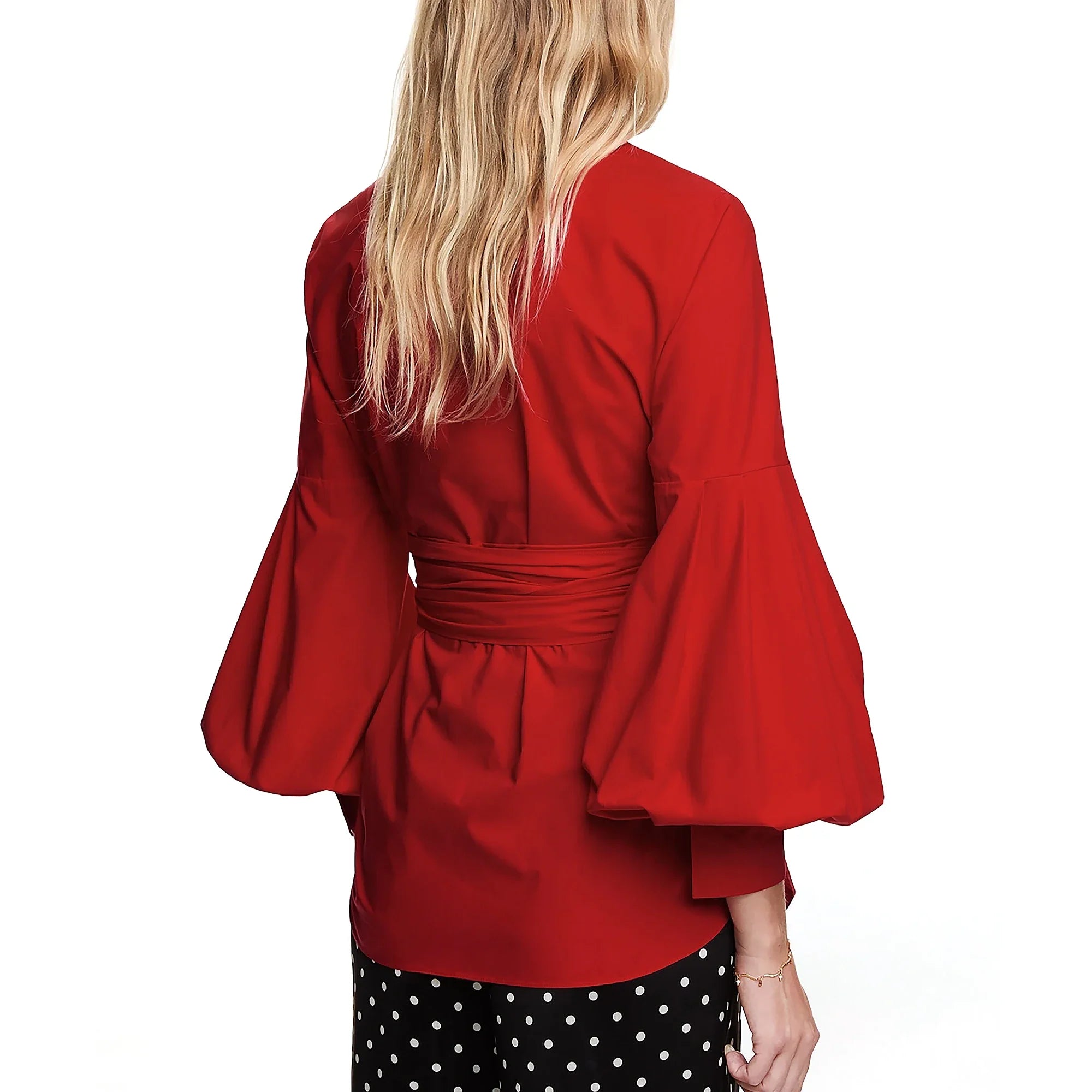 Women Embroidered Elegant Lantern Sleeve Blouse Casual Long Sleeve Office Shirt Fashionable Commuting Top