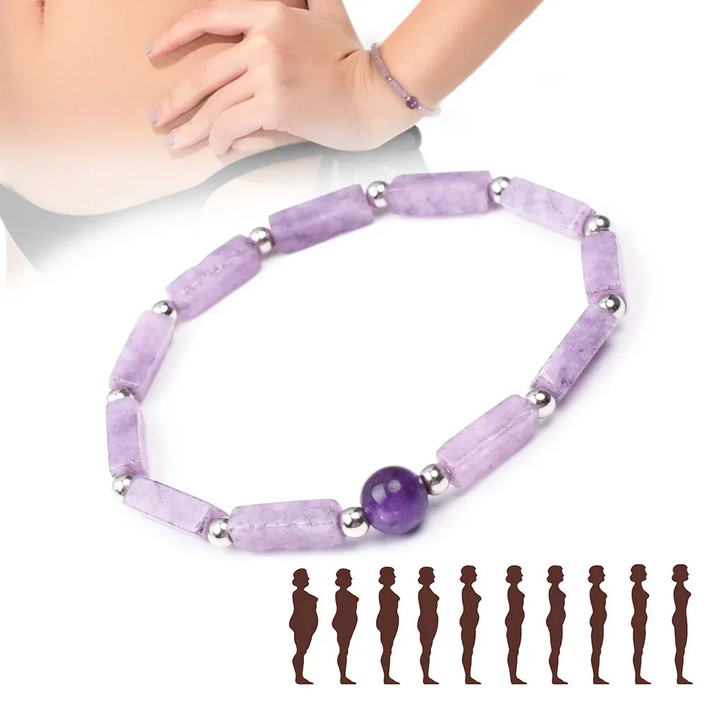 Natural Amethyst Slimming Bracelet for Women with Healing Energy for Weight Loss and Fatigue Relief