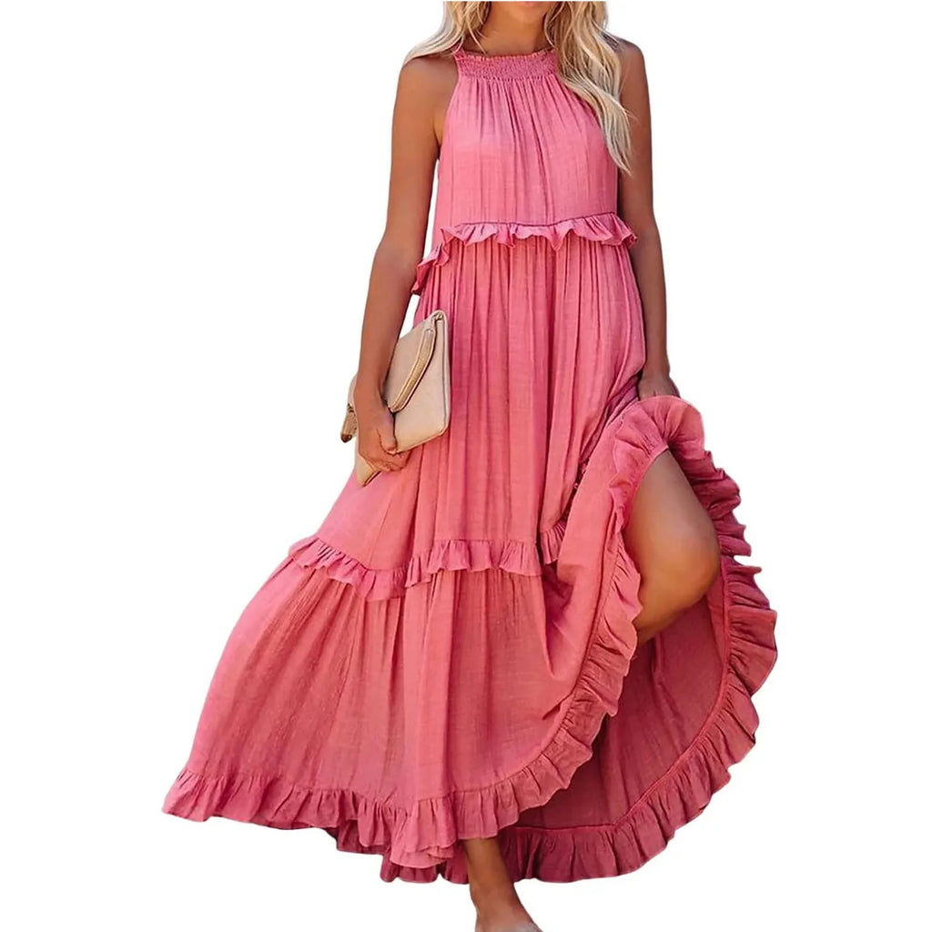 Women Summer Maxi Dress Lightweight Beach Swing Dress