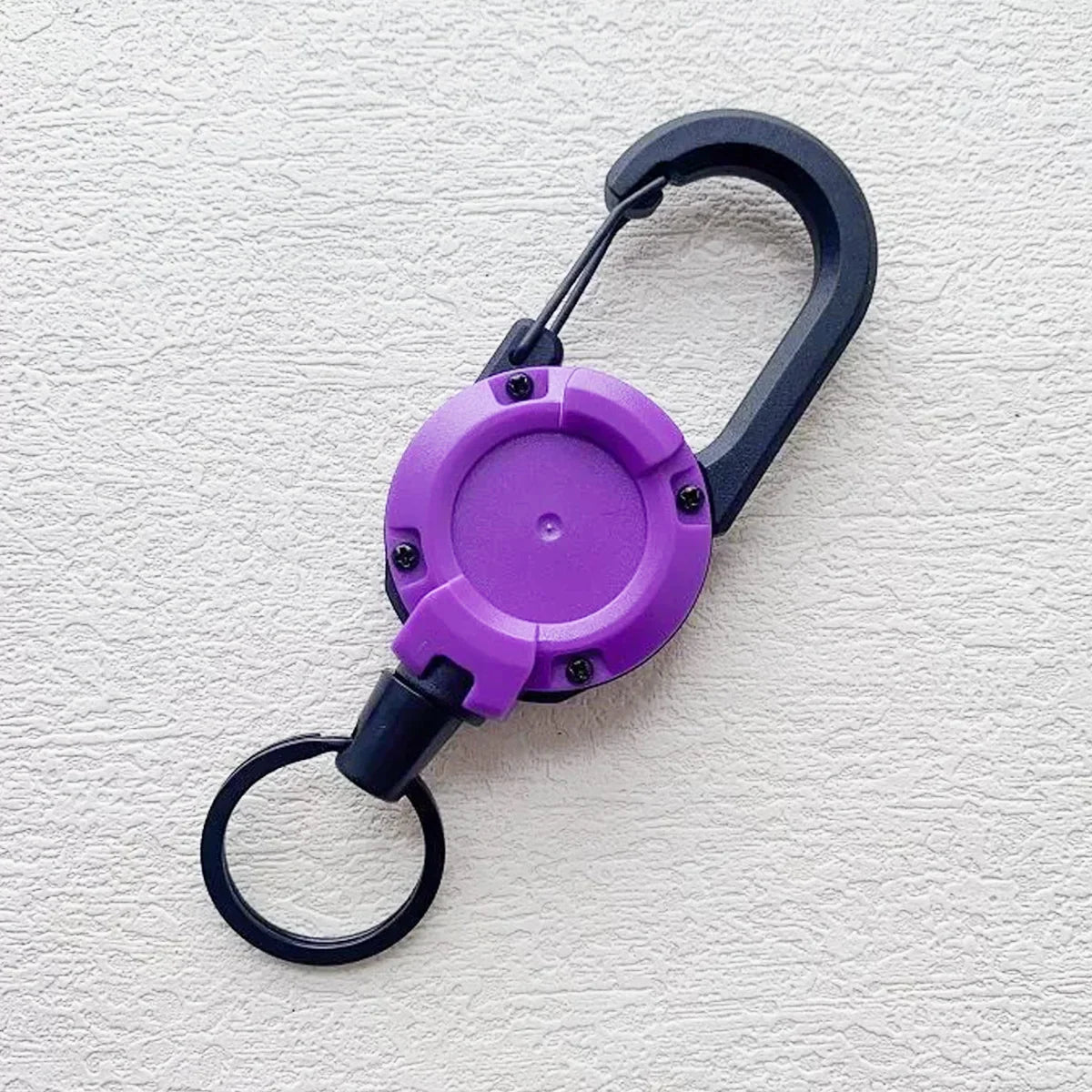 Heavy Duty Retractable Key Ring with Anti-Theft Metal Design and Easy-Pull Elastic Rope for Keys and Badges
