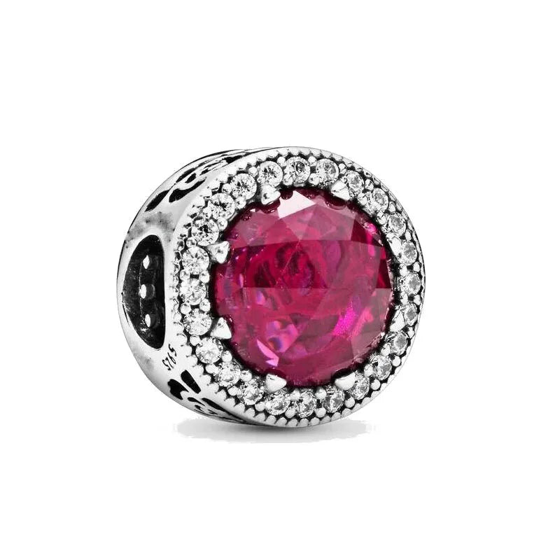 Valentine's Day Red Apple Dangle Charm Bead in 925 Sterling Silver for Women's Heart Bracelet Jewelry