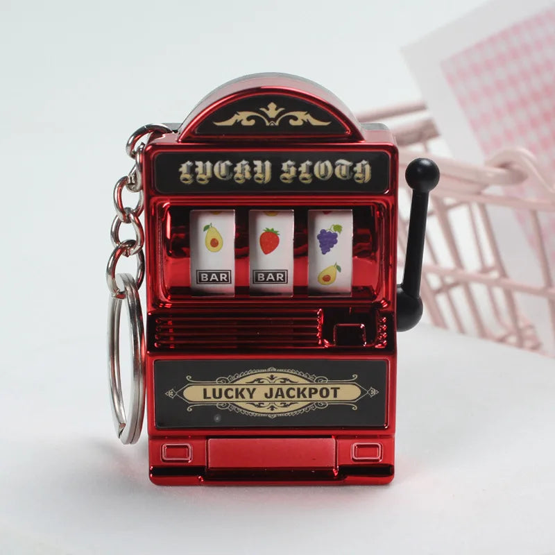 Fruit Slot Machine Keychain Lucky Charm Mini Casino Pendant Bag Charm for Kids and Adults