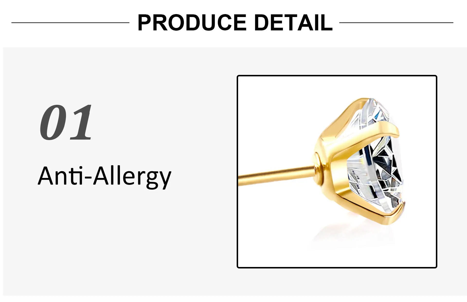 Stainless Steel Crystal Stud Earrings for Men and Women with 4 Prong Round Clear Cubic Zirconia