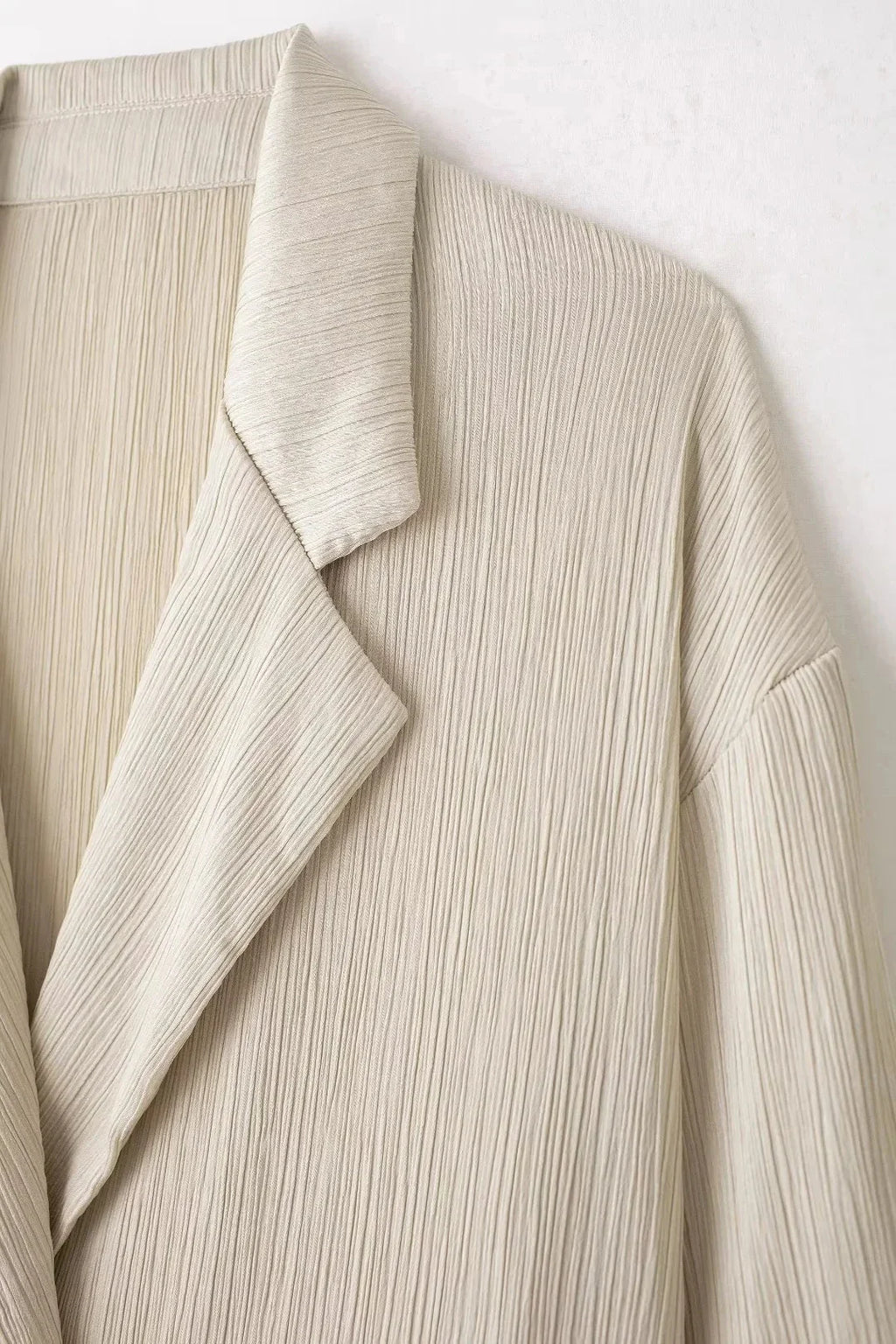 Trendy Women's Cozy Suit Set with Double Breasted Coat and Wide Leg Pants