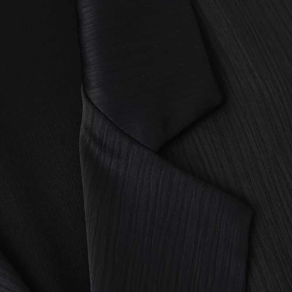 Women's Double Breasted Suit Jacket and Pants Set with Wrinkle Effect for Spring and Summer Fashion