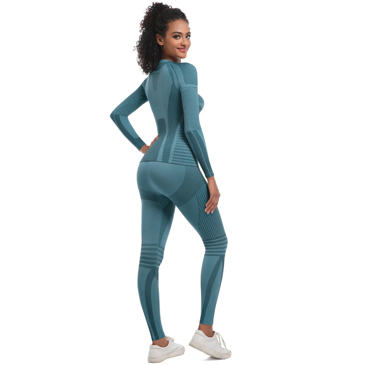 Women Thermal Skiwear Set Yoga and Fitness Workout Suit for Skiing Snowboarding Running and Exercise