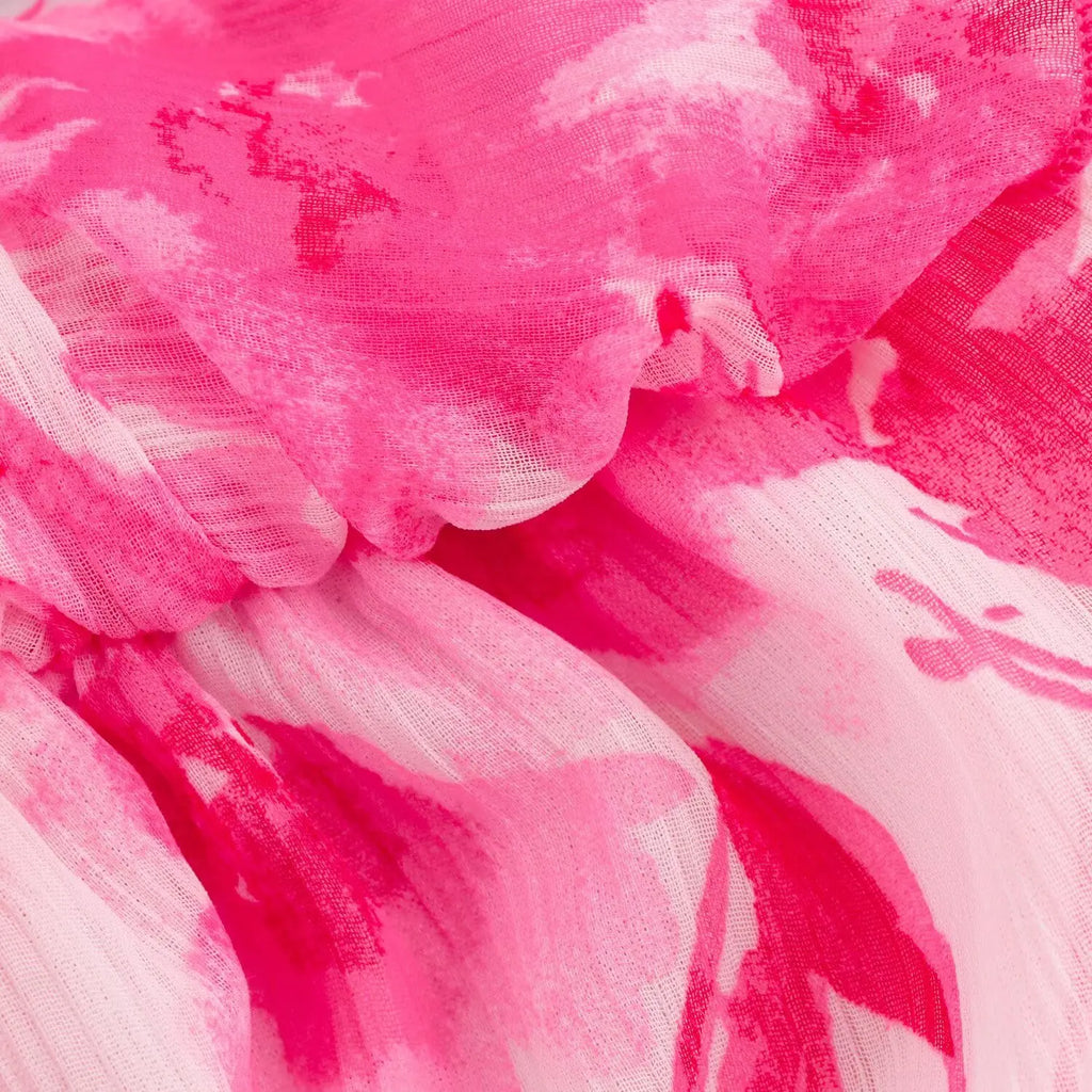 Casual V Neck Printed Belted Long Sleeve Dress For Women