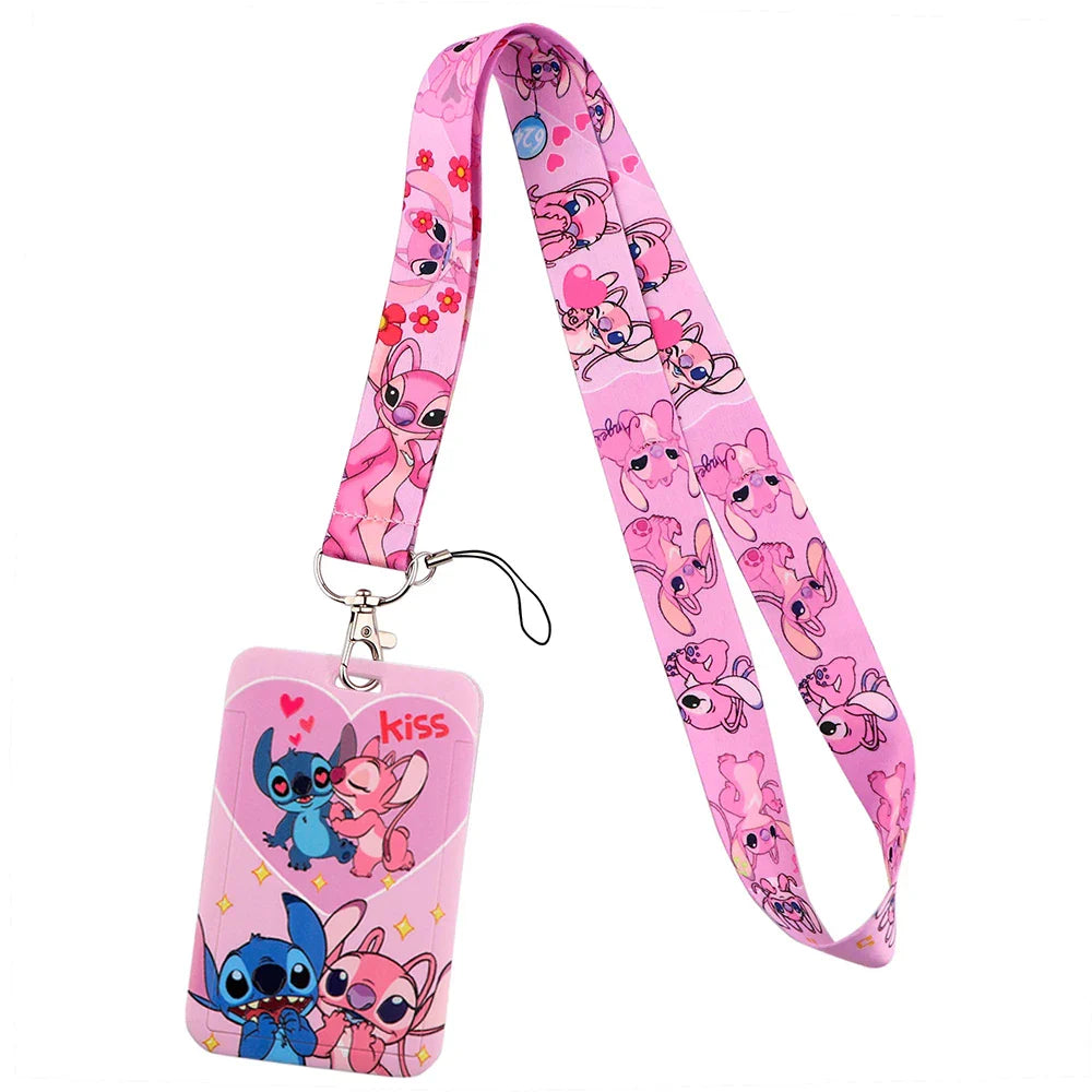 Stitch Cute Cartoon Animation Lanyard for Keys ID Credit Card Pass Mobile Phone Charm Neck Strap Badge Holder