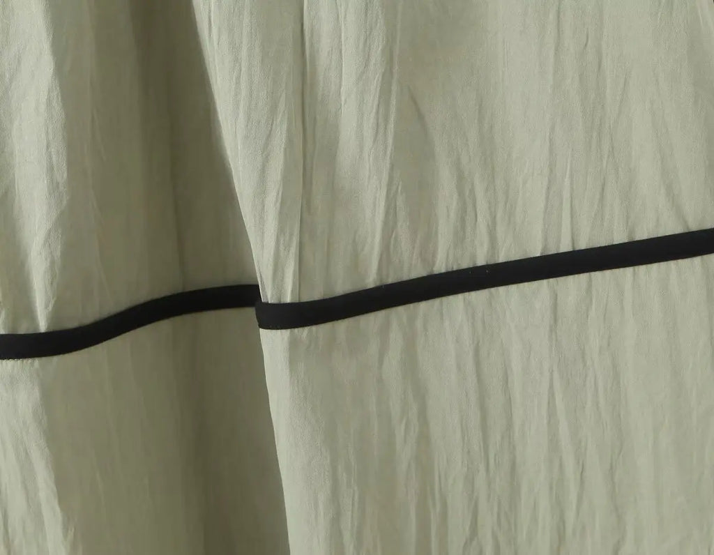 Hollow Out Spaghetti Strap Midi Dress High Waist A Line