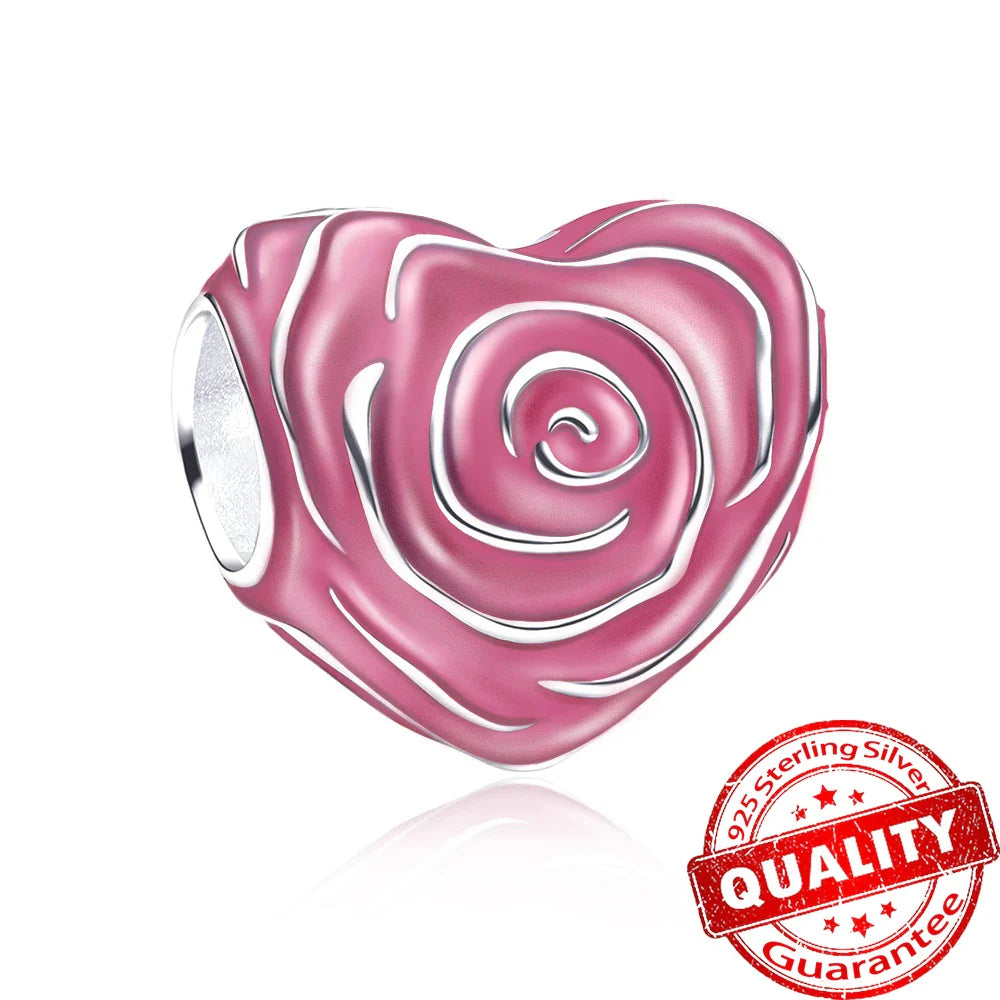 925 Sterling Silver Coral Seahorse and Lotus Fish Pendant for DIY Bracelet and Necklace Crafting