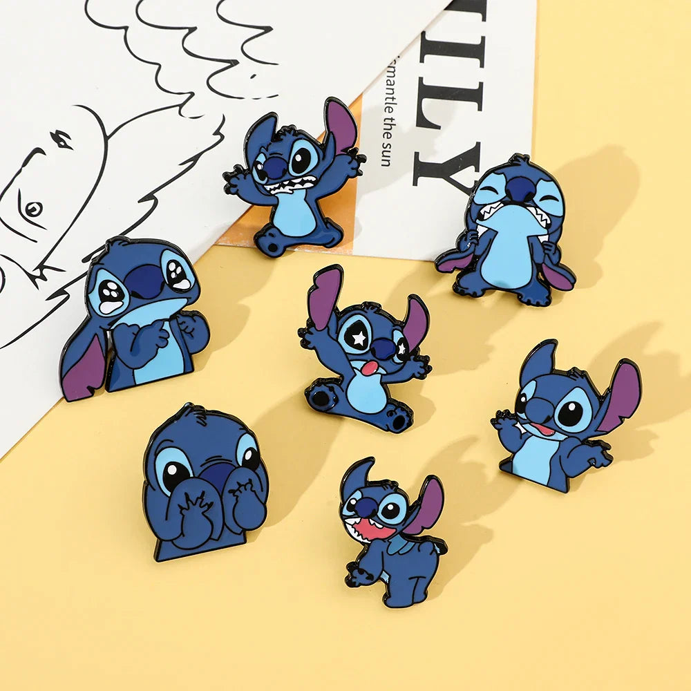 7 Pcs Creative Lilo and Stitch Enamel Pins Set for Backpack Clothing Jewelry and Accessories Gift