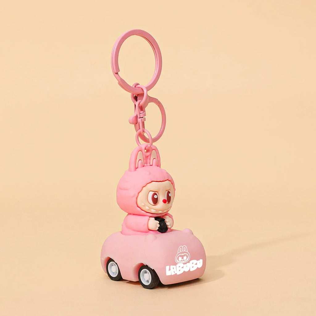 Kawaii Labubu Doll Keychain Cute PVC Pendant Toy Phone Bag Charm Car Accessories