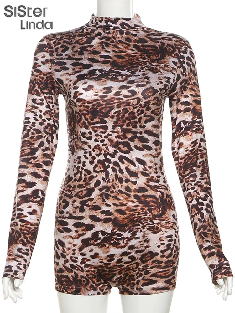 Girls Leopard Print Milk Silk Mini Dress With Long Sleeve
