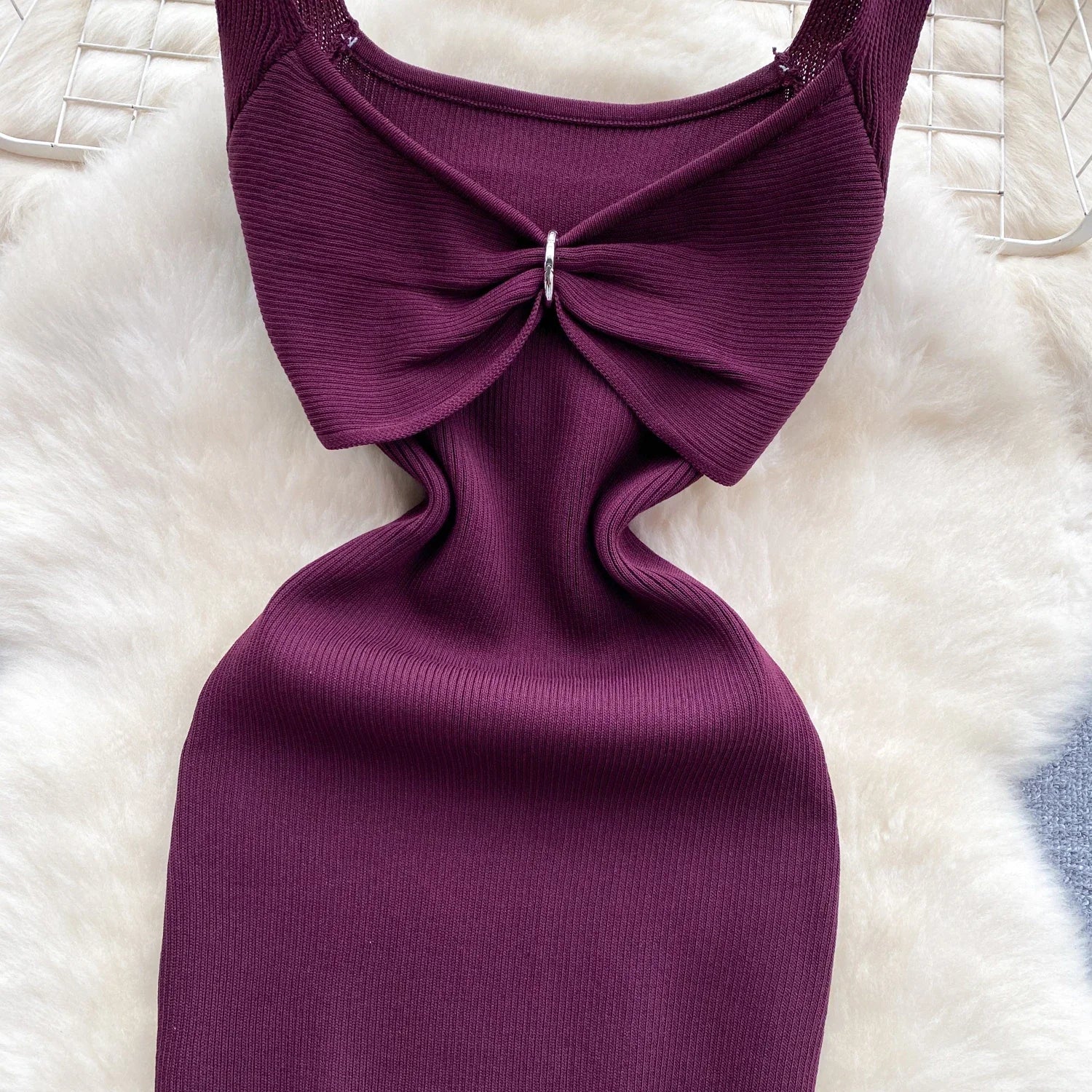 Wrap Dress Knitted Maxi With Pleated Detail And Bodycon Fit