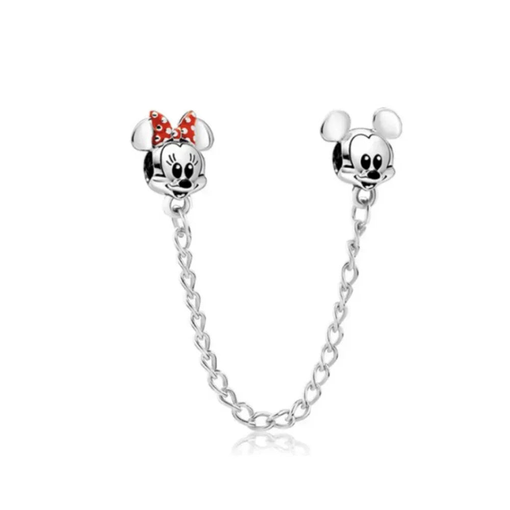 Mickey Mouse Minnie Mouse Sterling Silver Charm Beads for Bracelets