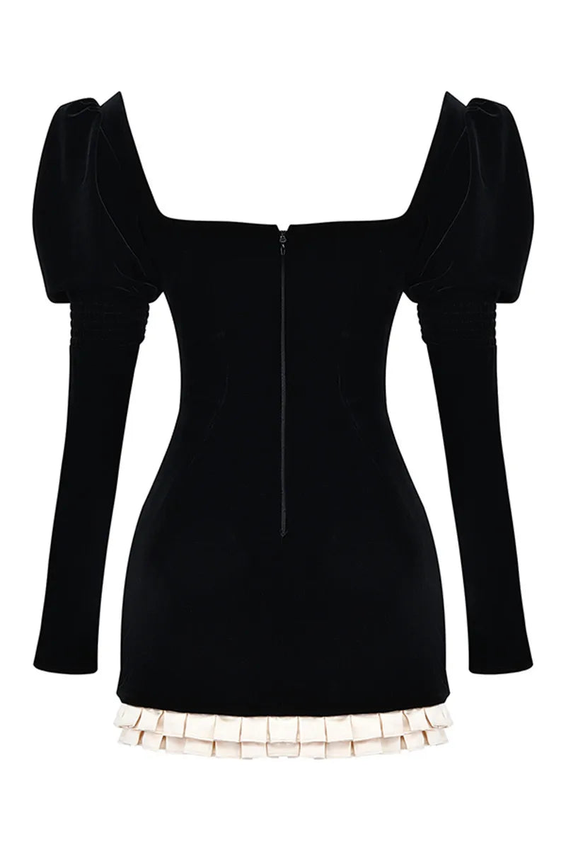 Elegant Backless Long Sleeve Bodycon Mini Dress for Party