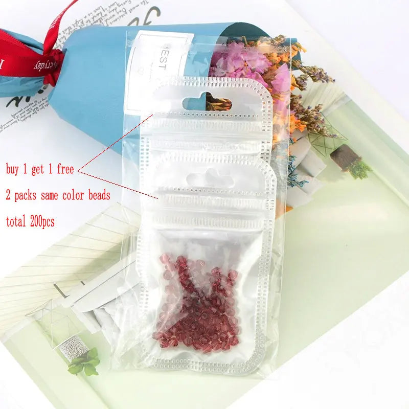 4mm Shiny Crystal Bicone Beads Loose Spacer Beads for DIY Jewelry Making 200pcs