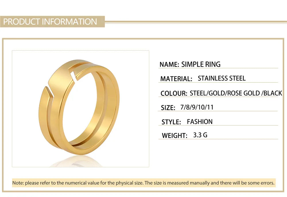 Skyrim Minimalist Stainless Steel Couple Ring in Black Casual Style for Men and Women Wedding Jewelry Gift