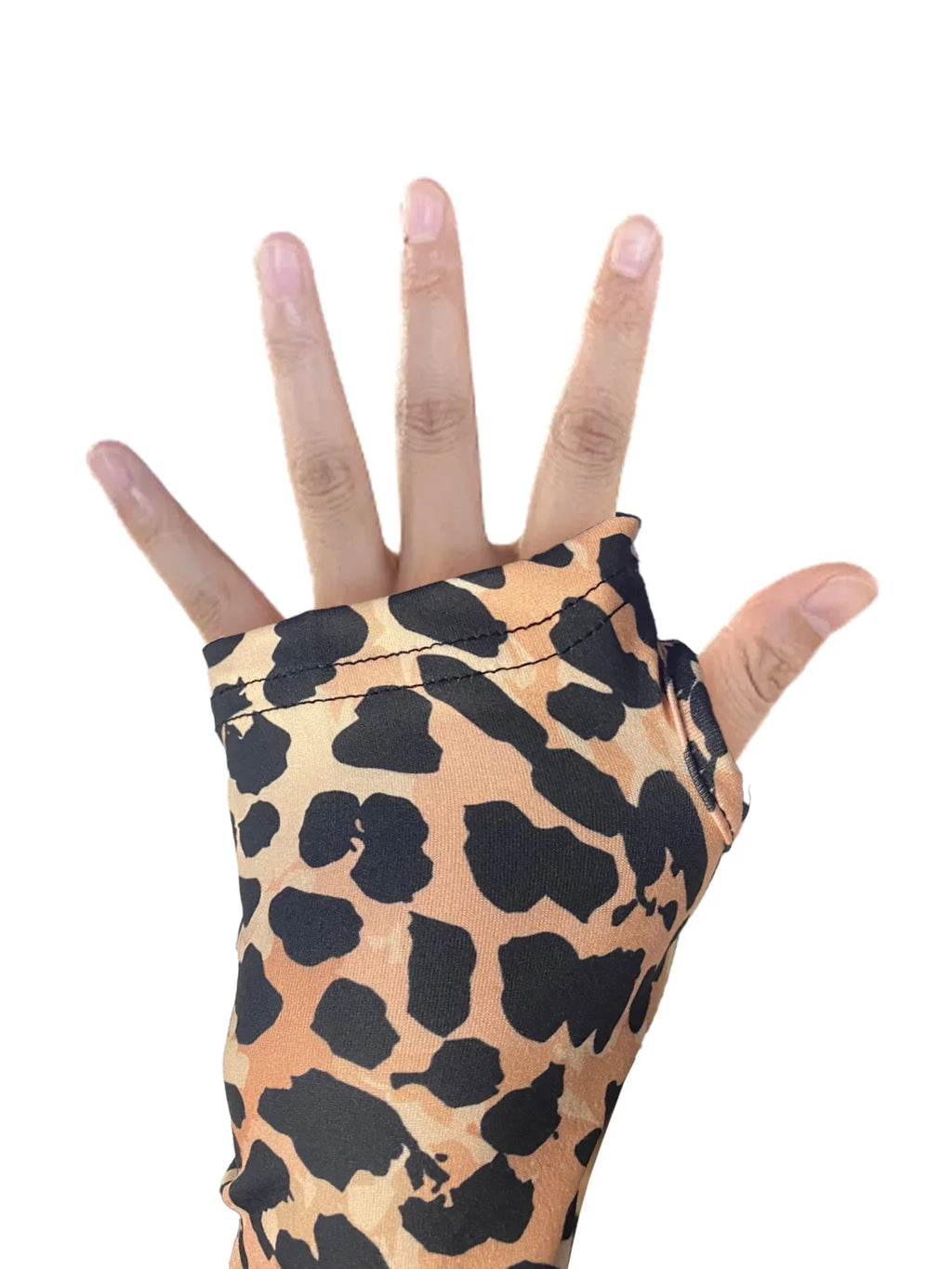 Sexy Leopard Print Long Sleeve V Neck Jumpsuit Shorts with Front Zipper Closure