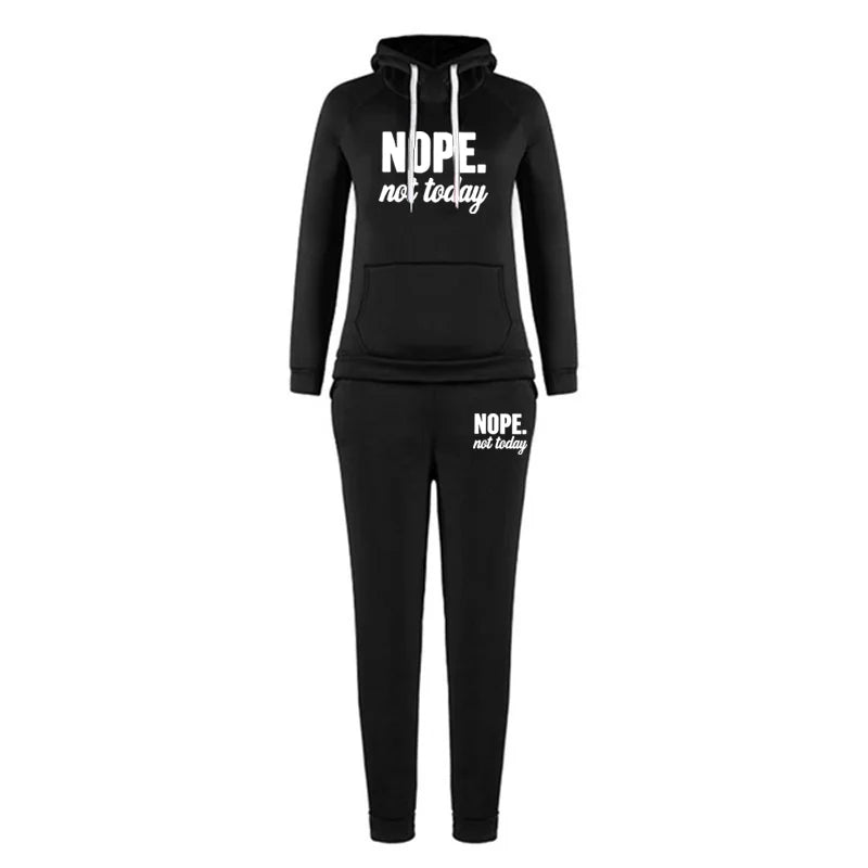 Women's Casual Hooded Sportswear Suit with Jogging Hoodie and Sports Pants