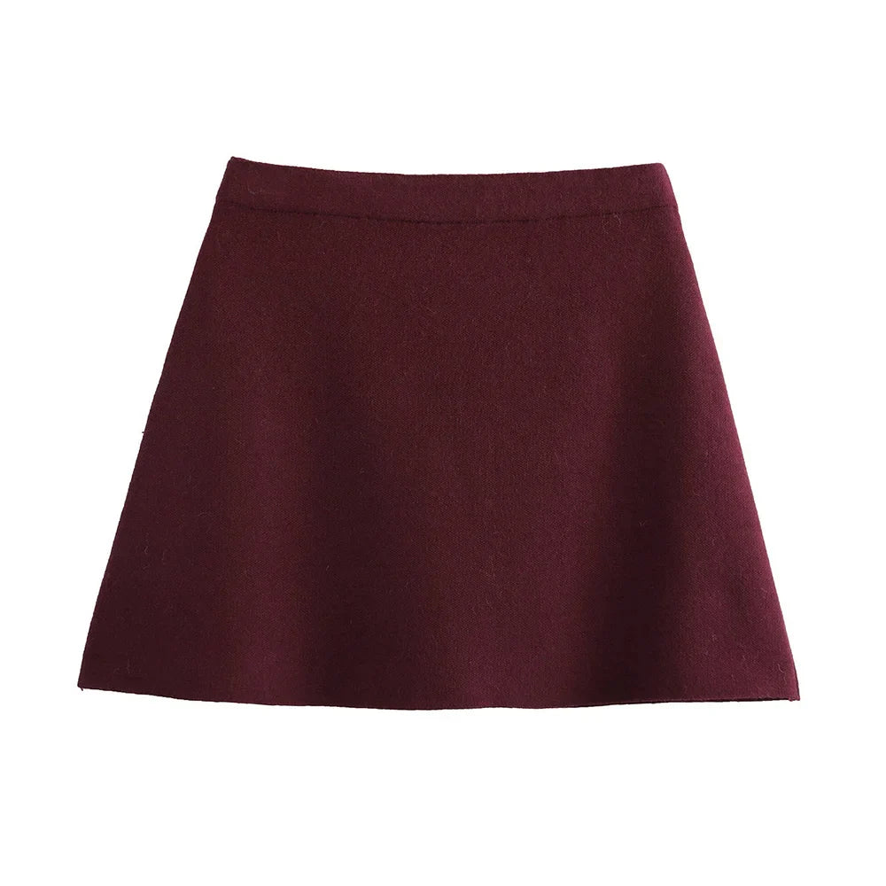 Women's Stylish Knit Mini Skirt Set with Slim Fit Jacket and High Waist Stretch Flat Knit Skirt Casual Chic Outfit