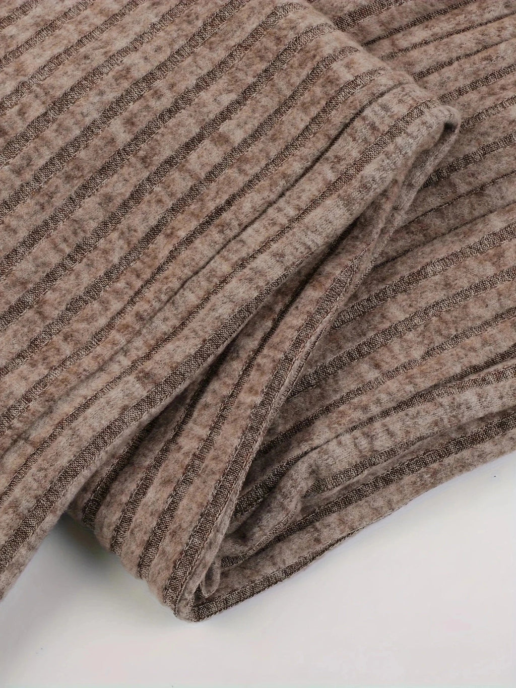 Autumn Winter Loose Casual V Neck Striped Knitted Two-Piece Set with Long Sleeve Top and Straight Tube Pants