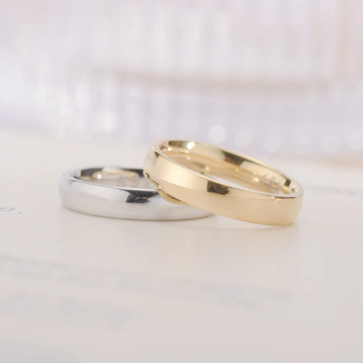 Gold Plated Couple's Wedding Ring Simple Fashion Engagement Ring for Women