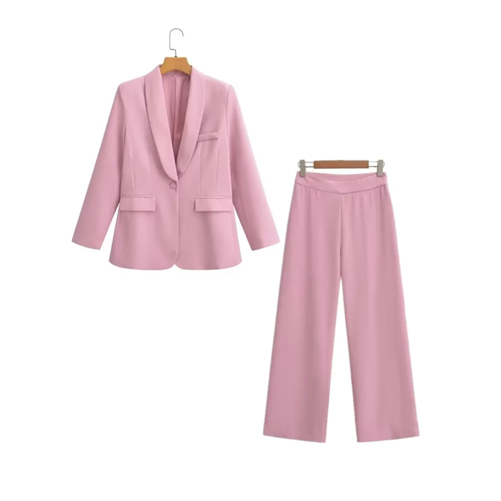 Fashionable Women's Two-Piece Suit Set with Jacket and Pants
